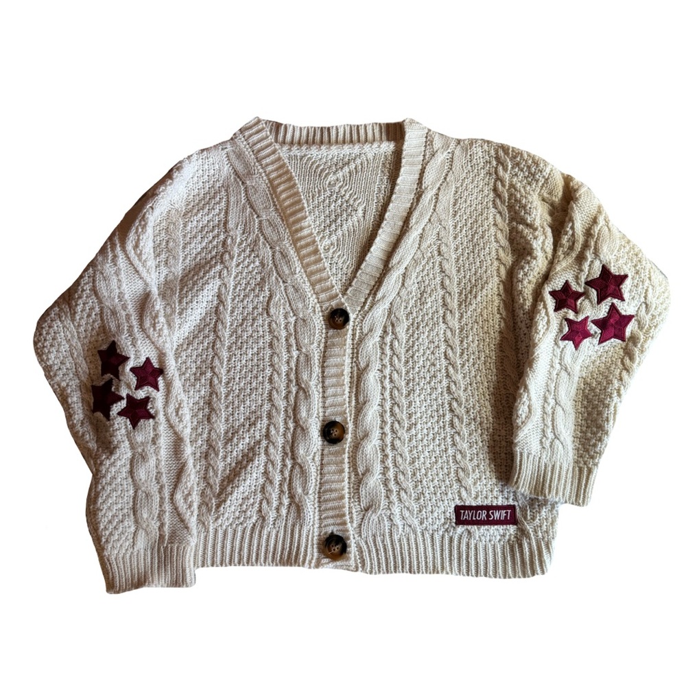 Taylor Swift Red Stars Cardigan, Taylor's Version Sweater, Size‎ XS/S